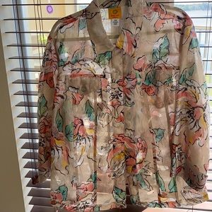 ruby rd. Women 20w spring floral jacket blouse great condition light weight